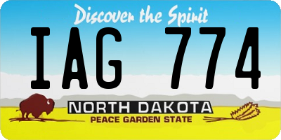 ND license plate IAG774