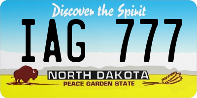 ND license plate IAG777