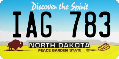 ND license plate IAG783
