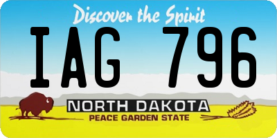 ND license plate IAG796