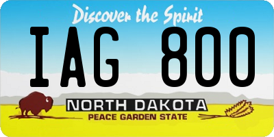 ND license plate IAG800