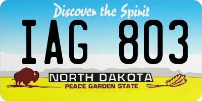ND license plate IAG803