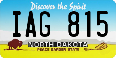 ND license plate IAG815
