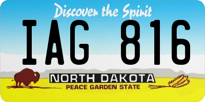 ND license plate IAG816