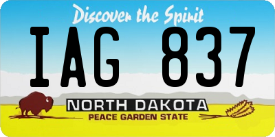 ND license plate IAG837
