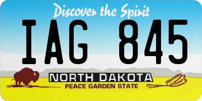ND license plate IAG845