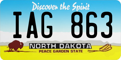 ND license plate IAG863