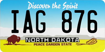 ND license plate IAG876