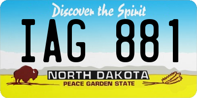 ND license plate IAG881