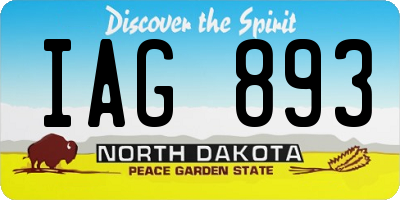 ND license plate IAG893