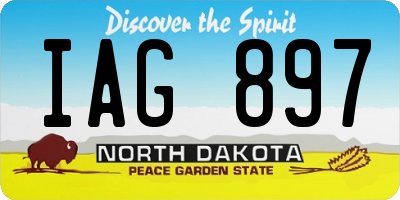 ND license plate IAG897