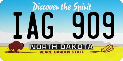 ND license plate IAG909