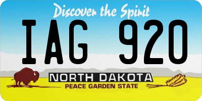 ND license plate IAG920