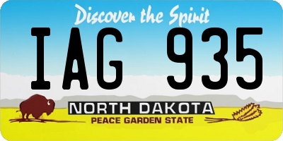 ND license plate IAG935