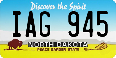 ND license plate IAG945