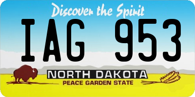 ND license plate IAG953