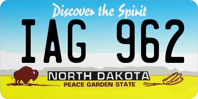 ND license plate IAG962