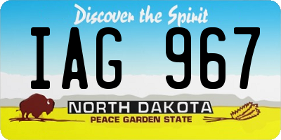 ND license plate IAG967
