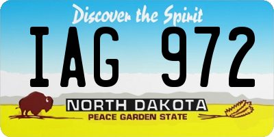 ND license plate IAG972
