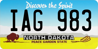ND license plate IAG983