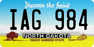 ND license plate IAG984