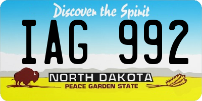 ND license plate IAG992