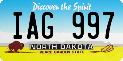 ND license plate IAG997
