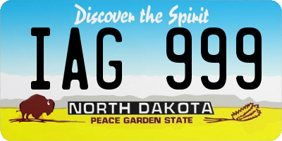 ND license plate IAG999