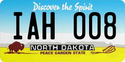 ND license plate IAH008
