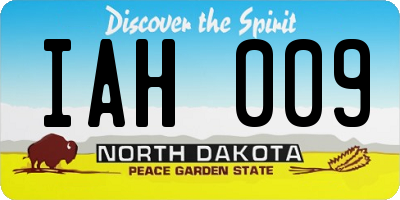 ND license plate IAH009