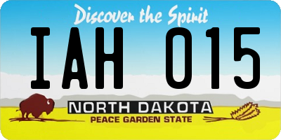 ND license plate IAH015