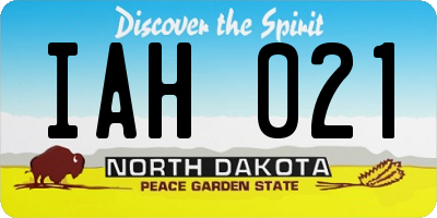 ND license plate IAH021