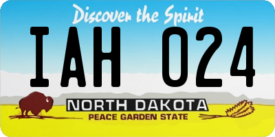 ND license plate IAH024