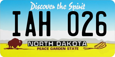 ND license plate IAH026