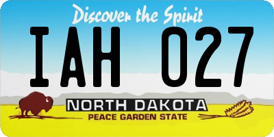 ND license plate IAH027