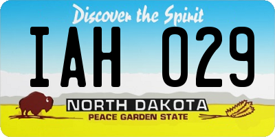 ND license plate IAH029