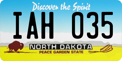 ND license plate IAH035