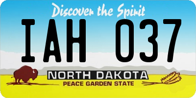 ND license plate IAH037