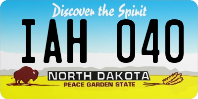 ND license plate IAH040