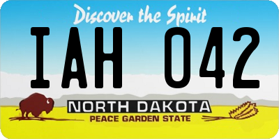 ND license plate IAH042