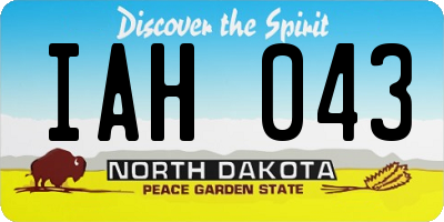 ND license plate IAH043