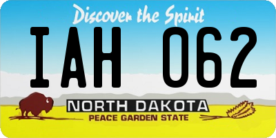 ND license plate IAH062