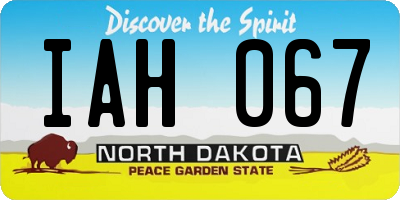 ND license plate IAH067