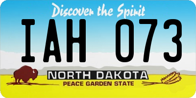 ND license plate IAH073