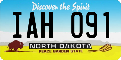 ND license plate IAH091