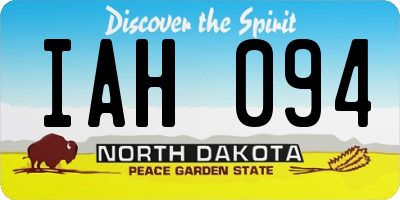 ND license plate IAH094