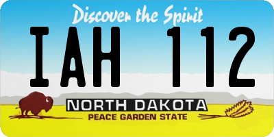 ND license plate IAH112