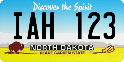 ND license plate IAH123