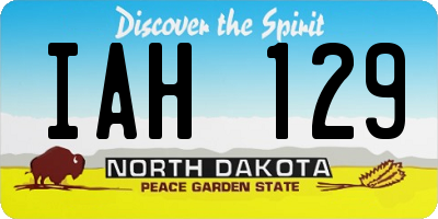 ND license plate IAH129