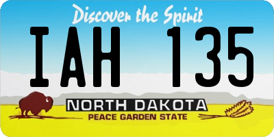 ND license plate IAH135